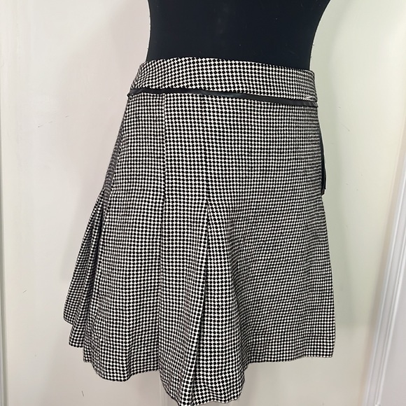 Tristan & Iseut Square Pattern Mini Sides Pleated Skirt Size 12 - Picture 14 of 16